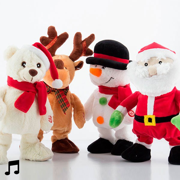 Figurine de Noël dansante et chantante Peluche 